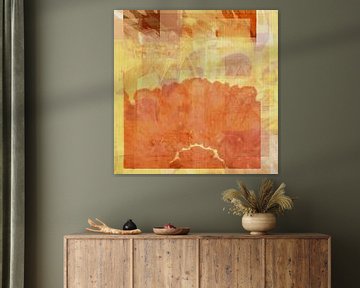 Kleurrijke organische vormen in oranje, geel, bruin van Abstract Minimalist Art