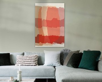 Moderne kleurrijke abstracte vormen in warme kleuren van Abstract Minimalist Art