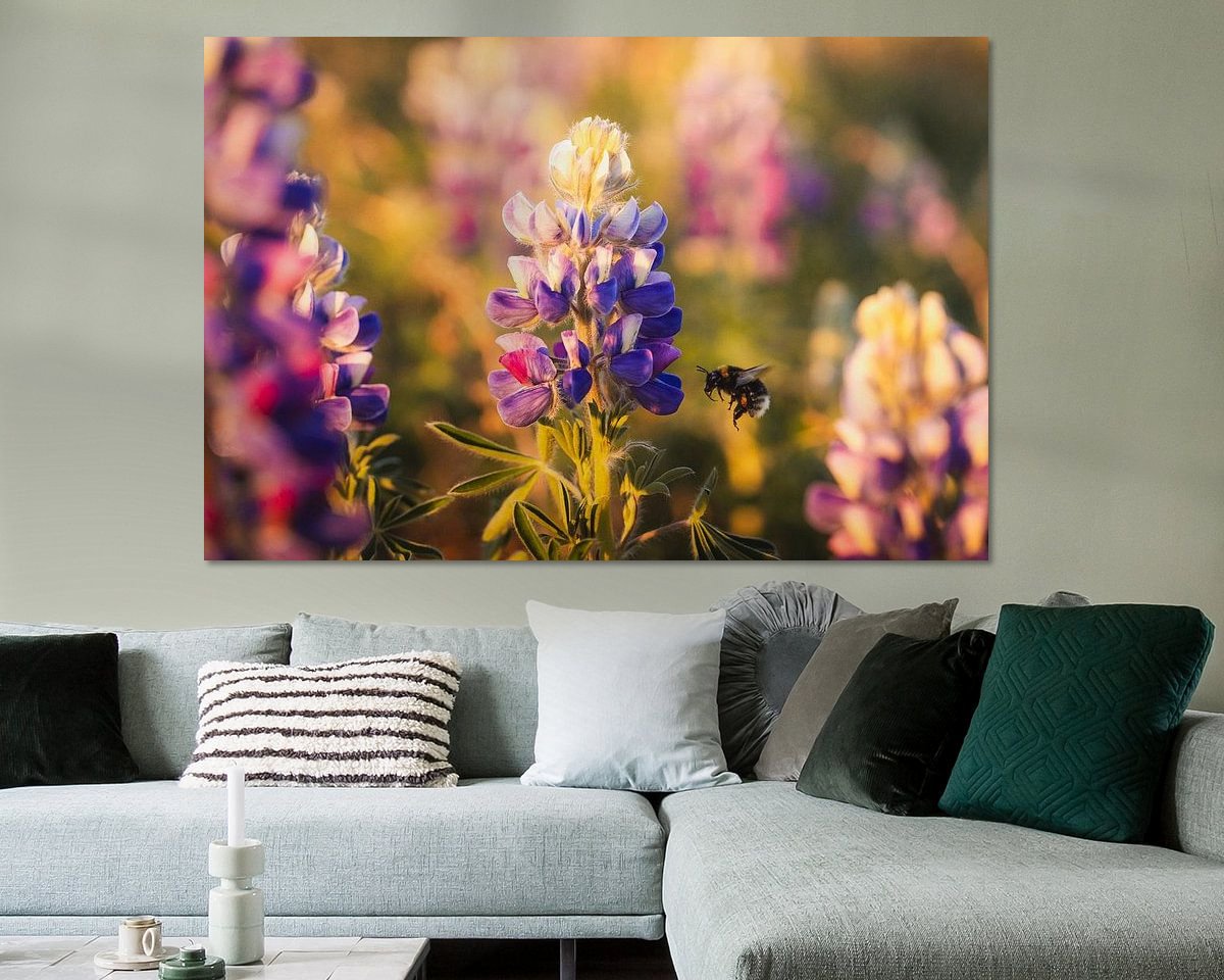 Voorbeeld van het werk in een kamer