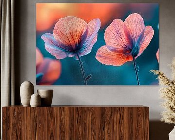 Bunte Blumen mit abstrakten Farben von Imperial Art House
