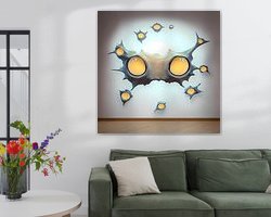Voorbeeld van het werk in een kamer