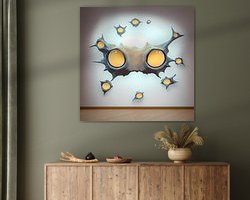 Voorbeeld van het werk in een kamer