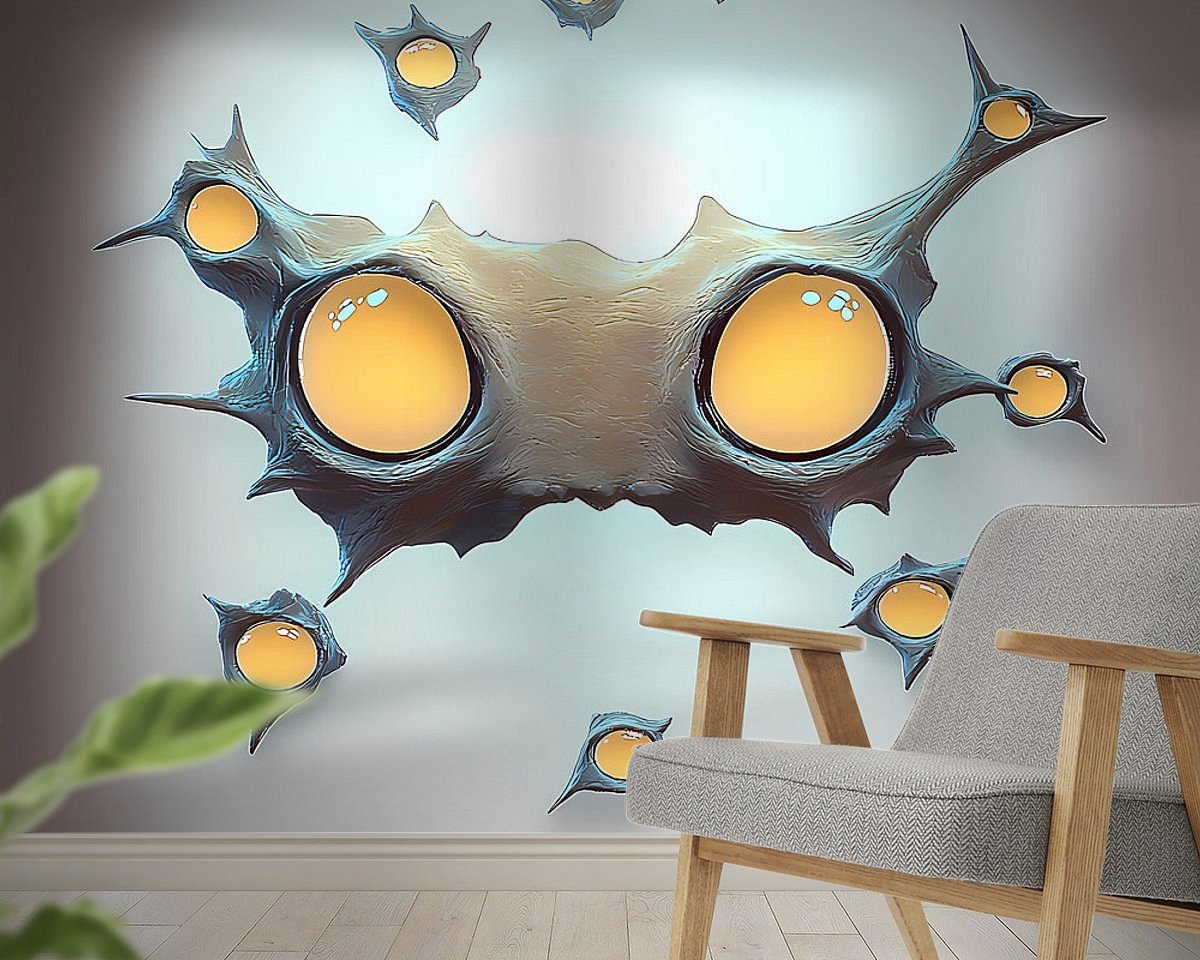 Voorbeeld van het werk in een kamer