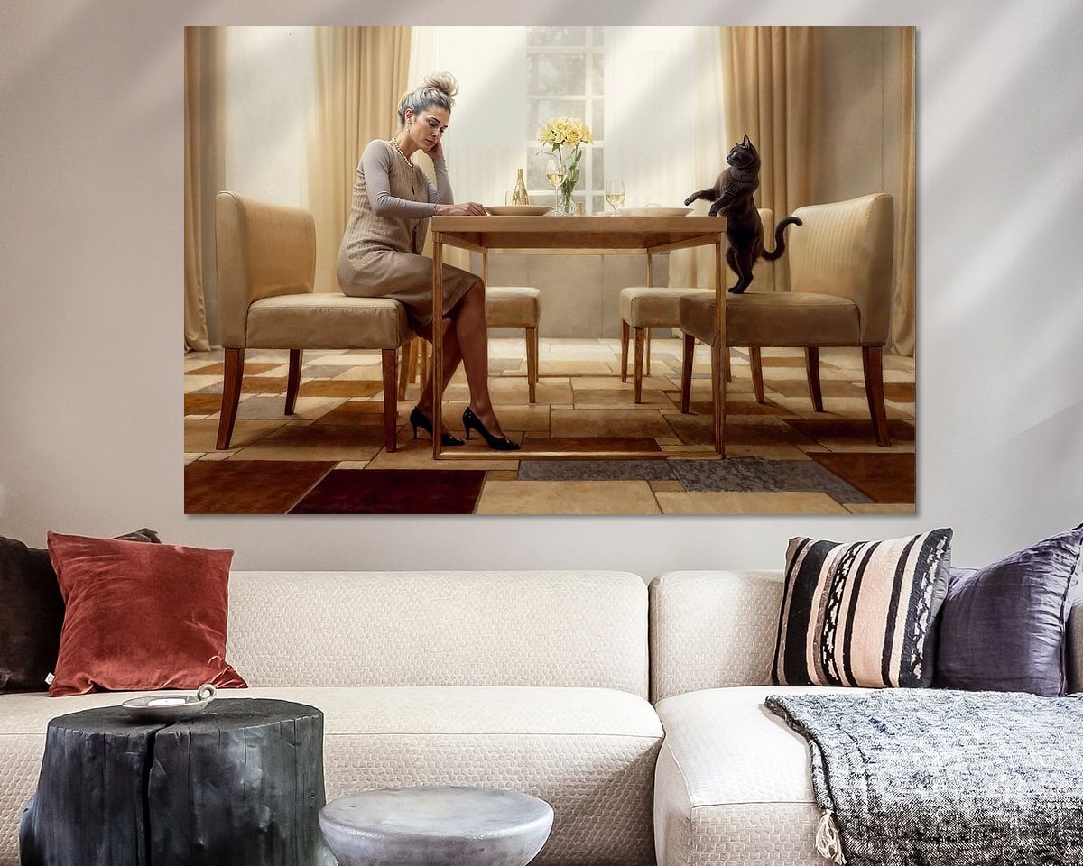 Voorbeeld van het werk in een kamer