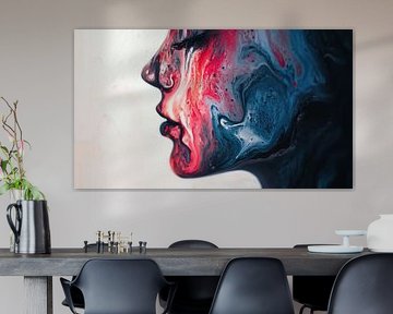 Abstracte gezicht in verf panorama