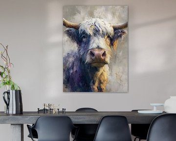 Zacht en Stoer – Schotse Hooglander in Expressieve Streken van But First Framing