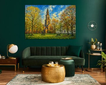 De Martinitoren vanaf het Martinikerkhof van Stadspronk