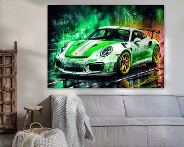 Porsche 911 GT3 RS White and Green Accent by MIROKKU