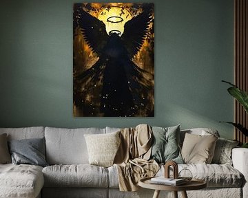 Weiblicher dunkler Engel Silhouette