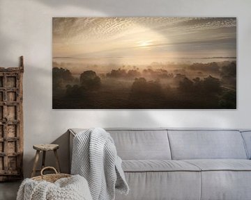 Mistige zonsopgang in Nederland panorama van Martin Podt