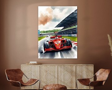 Red Ferrari Formula One by MIROKKU