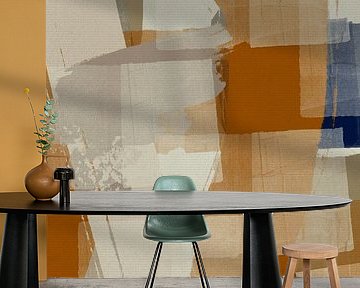 Minimalistischer Abstrakt in Creme und verbranntem Orange