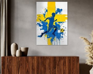Schweden Fußballspieler Dribbling Silhouette von MIROKKU