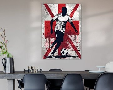 England Fußballspieler Dribbling Silhouette von MIROKKU