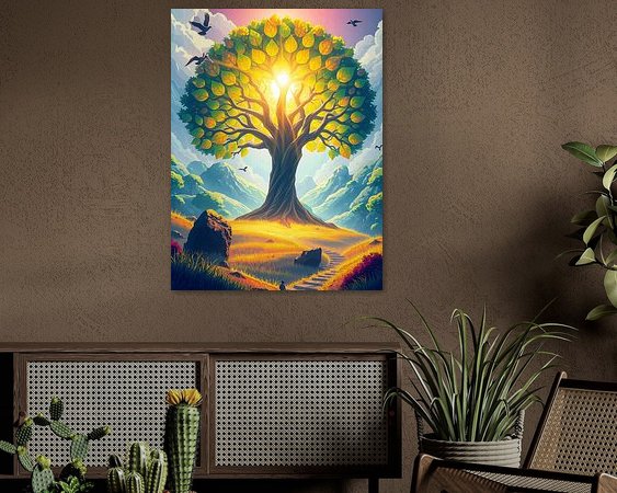 Voorbeeld van het werk in een kamer