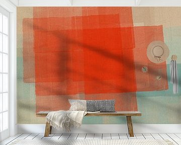 Modernes Abstraktes in Türkis und Orange