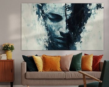 Abstracte gezicht zwart-wit panorama van TheXclusive Art