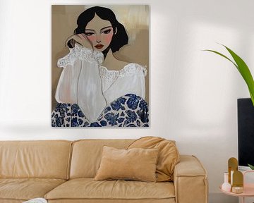 Kanten Melancholie in Delfts Blauw van Bianca ter Riet