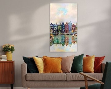 Amsterdam architectuur aan het water. van Marianna Pobedimova