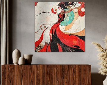 Vrouw in Beweging van Kunst Kriebels