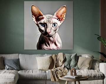 Close up nude cat by Focus op Holland