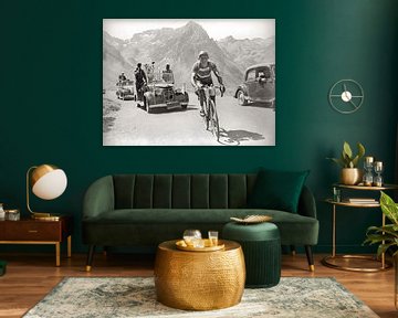Gino Bartali in de Pyreneeën tijdens de Tour de France, 1948 van Bridgeman Images