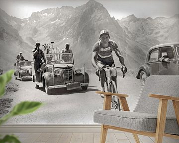 Gino Bartali in the Pyrenees during the Tour de France, 1948 by Bridgeman Images
