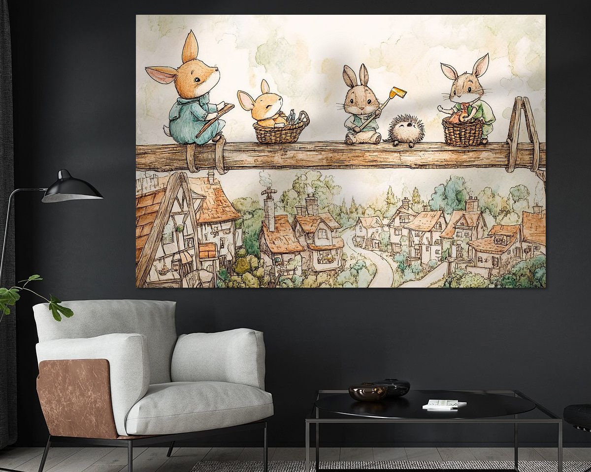 Voorbeeld van het werk in een kamer