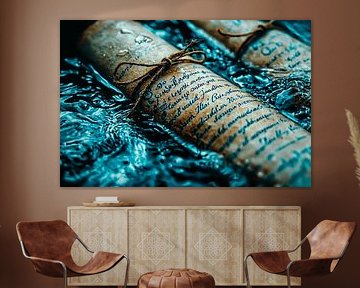 Parchment scroll in water by Art & Soul Creations