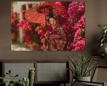 Picturesque Japanese art with Geisha by Egon Zitter