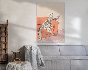 Cocktail Katze lustig Katze Humor lustig trinken Katze von Sharyn Bursic