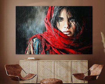 Meisje in het Rood | Emotioneel Portret van Karina Brouwer