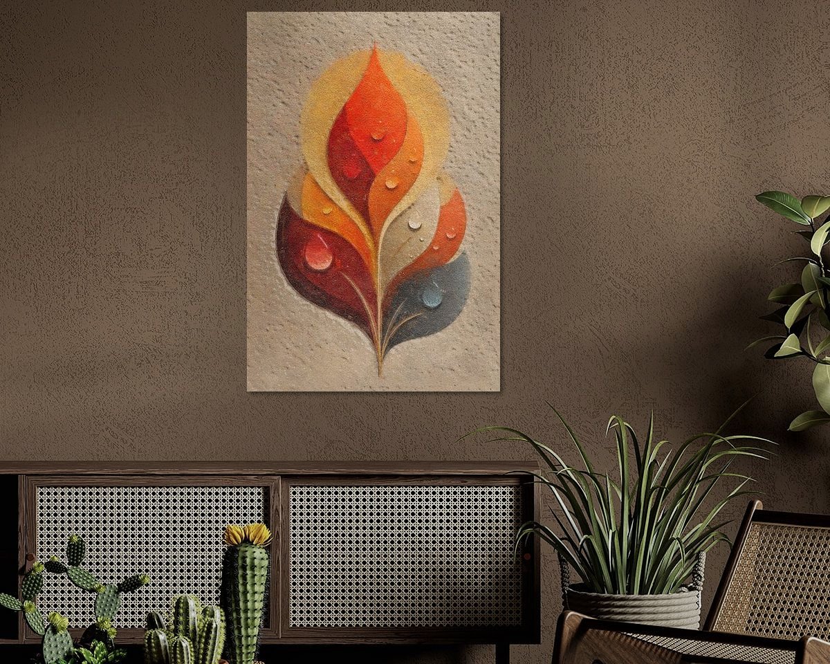 Voorbeeld van het werk in een kamer