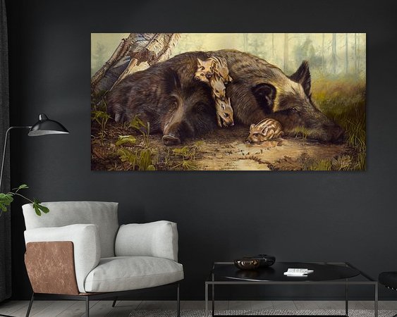 Voorbeeld van het werk in een kamer