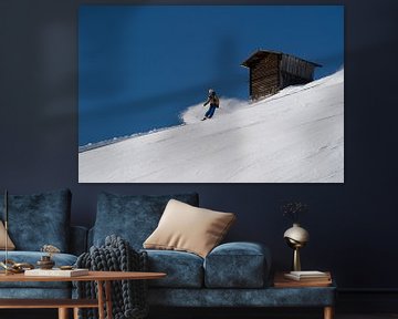 Skiër in de Alpen, Oostenrijk van Michael Fousert