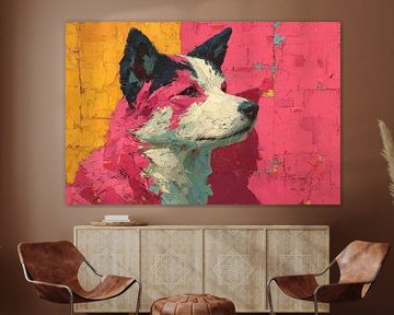 modern japanese art Akita Inu dog