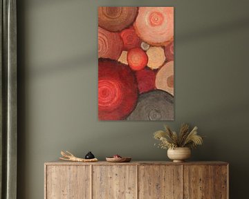 Ronde jaarringen in rood en bruin van Whale & Sons
