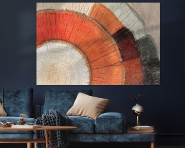Gelaagde jaarringen in rood en oranje van Whale & Sons
