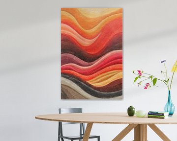 Gelaagde golven in rood van Whale & Sons
