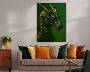 Portrait de tête de dragon dans le style de la peinture sur A.D. Digital ART