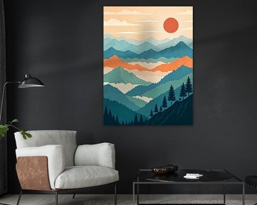 Vue sereine de la montagne au lever du soleil