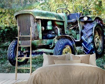 John Deere Lanz-trekker uit 1966 van Peter Kraaibeek Fine Art