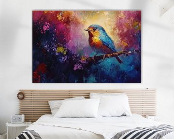 Tuin Vogel | Kleurrijke Vogel met Tak