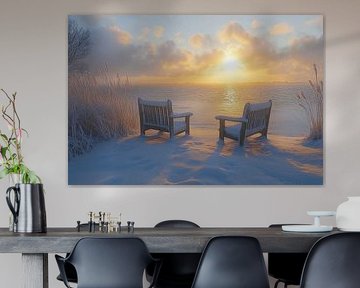Golden Morning Whisper by Abstract Painting