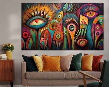 Abstracte kleurrijke ogen panorama