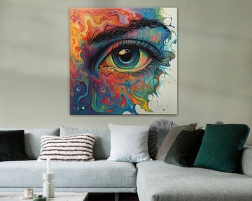 Abstracte kleurrijke oog