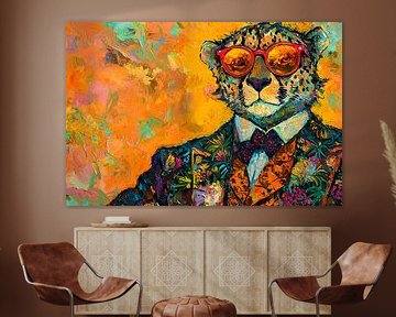 Bunter Leopard mit Brille von Art & Soul Creations