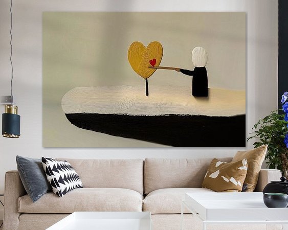 Voorbeeld van het werk in een kamer