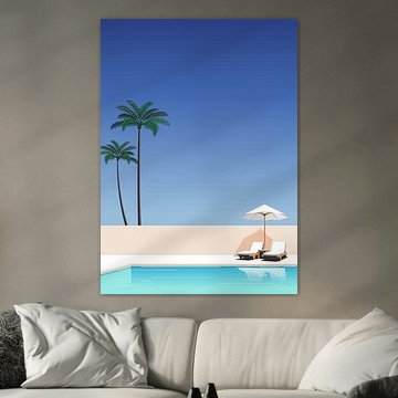 Relaxation au bord de la piscine tropicale