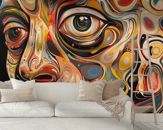 Voorbeeld van het werk in een kamer